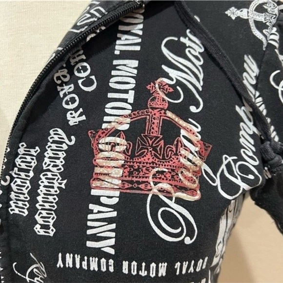 Feathers Royal Motor Company Short Sleeve Full Zip Hoodie Medium - Picture 11 of 16
